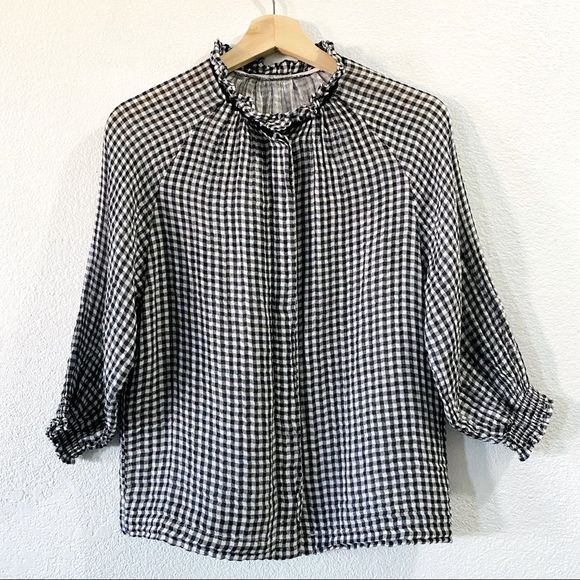 Sundays Tops - Sundays Gingham Gauze Top